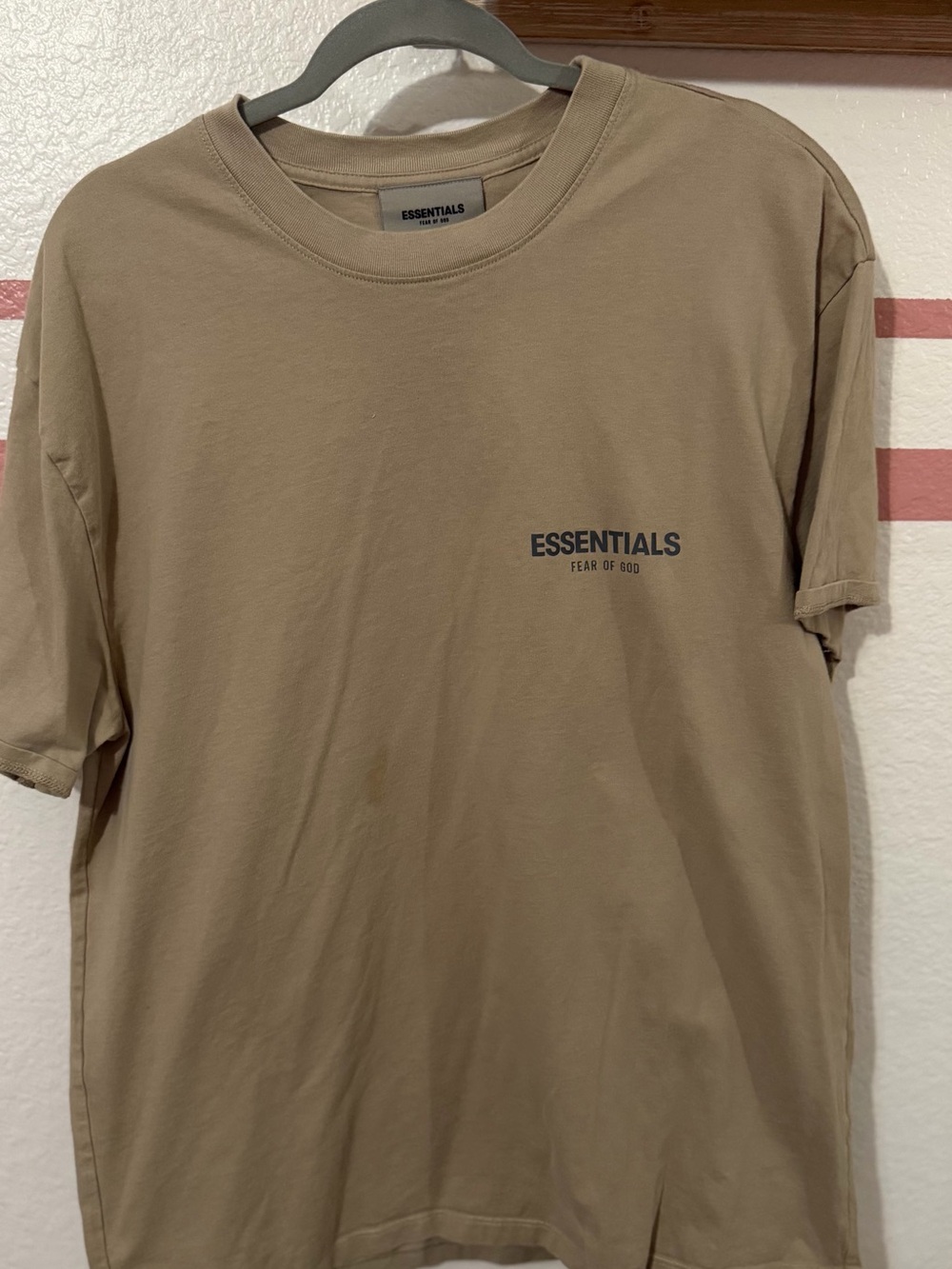 Essentials Fear of God Tan Short-Sleeve Logo Tee